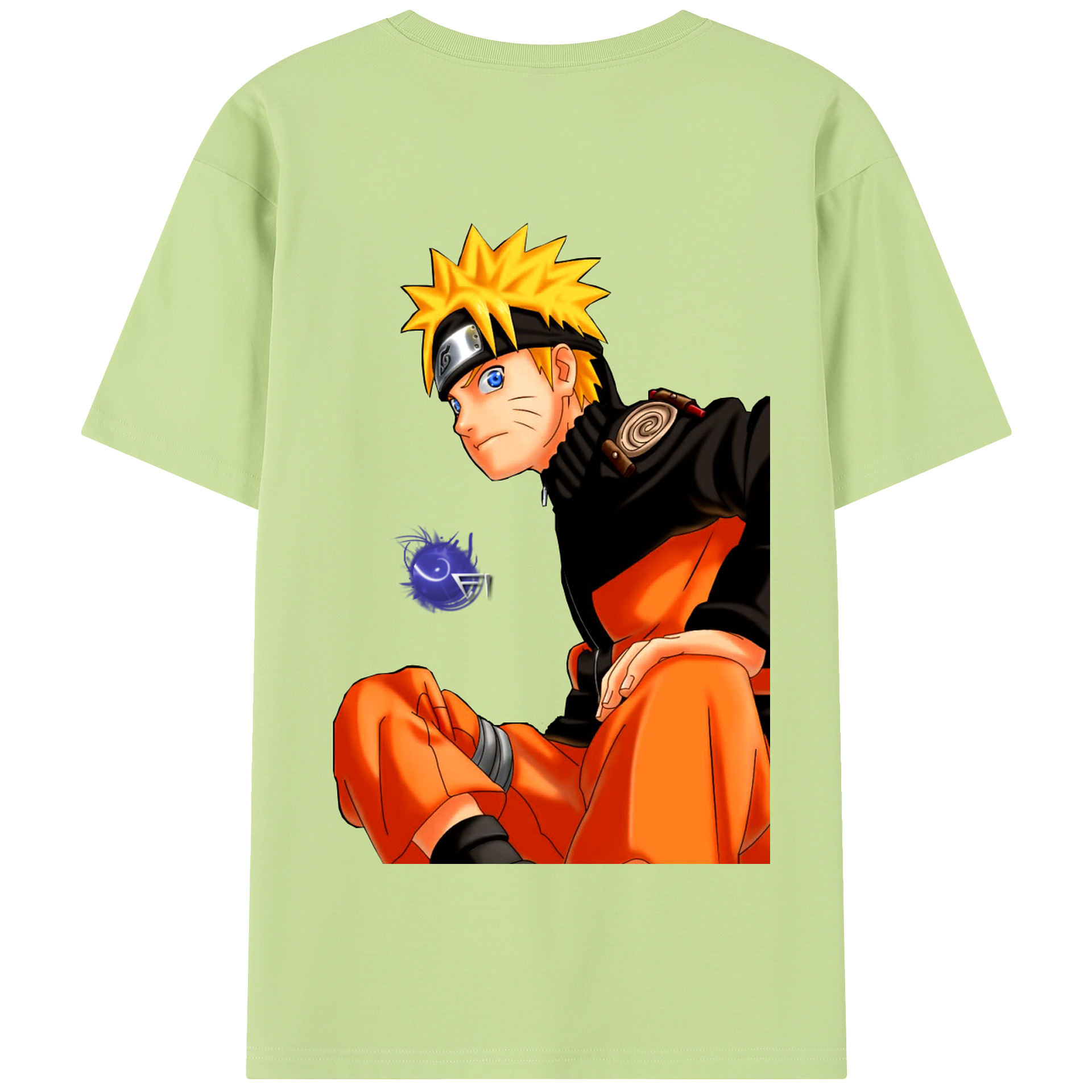 （画像用） NARUTO -ナルト- うずまき ナルト Uzumaki Naruto 綿100％半袖Tシャツ（背面プリント）